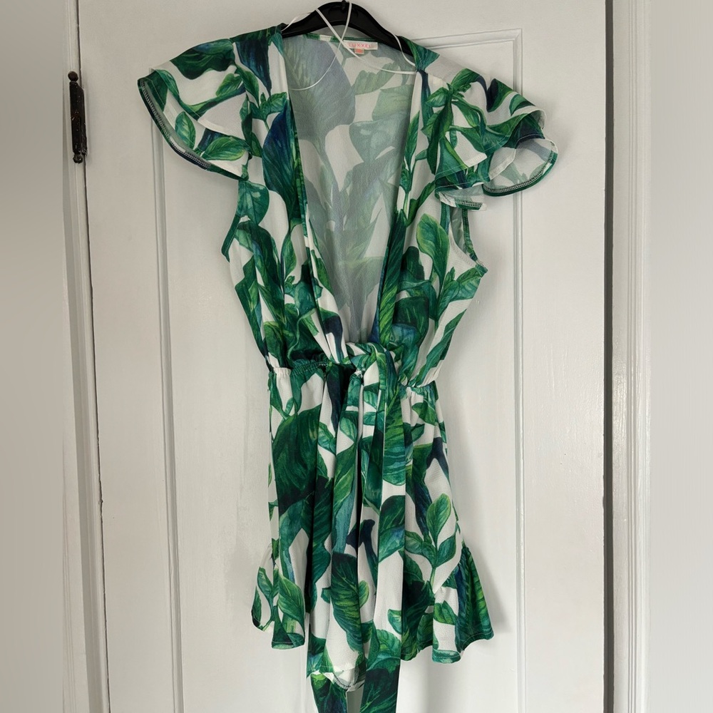 Tropical deep v romper